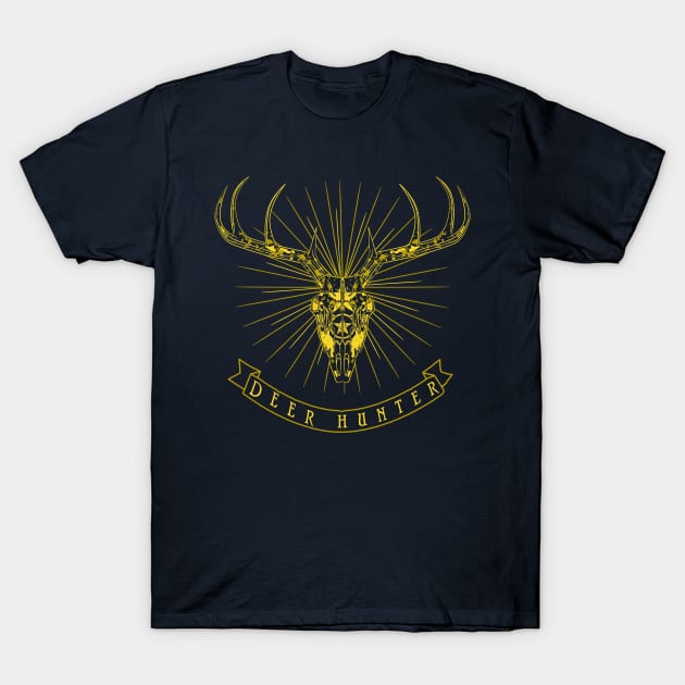 Gold Deer Hunter T-Shirt by AwePup